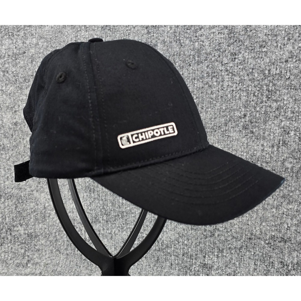 Chipotle Employee Baseball Cap Hat Unisex OS Black Cotton Adjustable Uniform